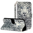 Pattintható tok a Samsung Galaxy A35 5G, Wallet, Leopard