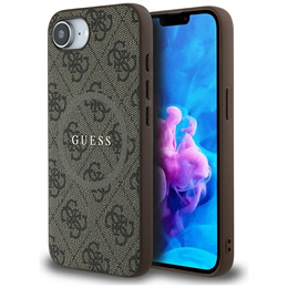 GUESS Telefontok a iPhone 16E, 4G Ring Classic Logo, barna