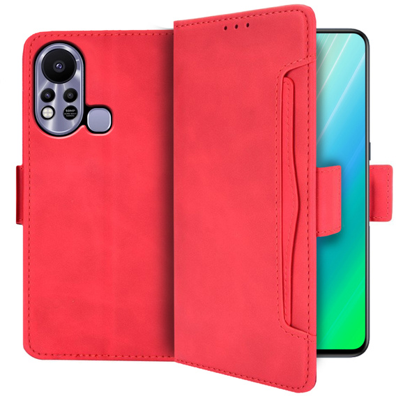 Pattintható tok a Infinix Hot 11s, Card Slot, piros