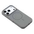 Szilikon tok iPhone 17 Pro Max készülékhez, MagSafe, ütésgátló, szürke