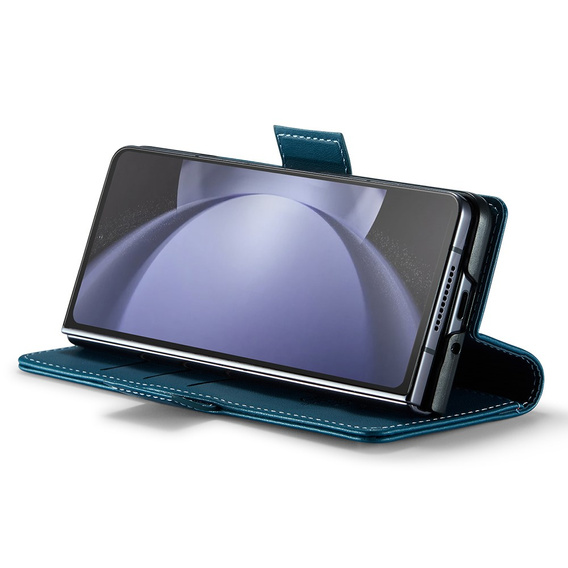 CASEME flip tok Samsung Galaxy Z Fold6 5G, Litchi Wallet, kék