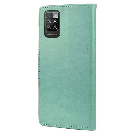 Pattintható tok a Xiaomi Redmi 10, Butterfly, zöld