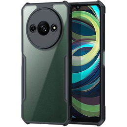 Tok Xiaomi Redmi A3, mágneses lemezzel, átlátszó / fekete