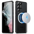 Kameravédő tok Samsung Galaxy S23 Ultra, CamShield MagSafe, átlátszó / fekete