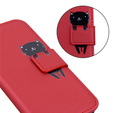 Pattintható tok a Xiaomi Redmi Note 8 Pro, Wallet Cat, piros