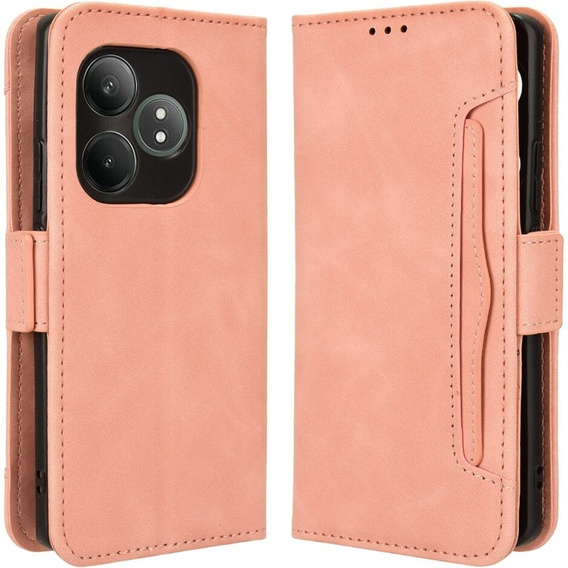 Pattintható tok a Realme GT 6 / 6T, Card Slot, rózsaszín