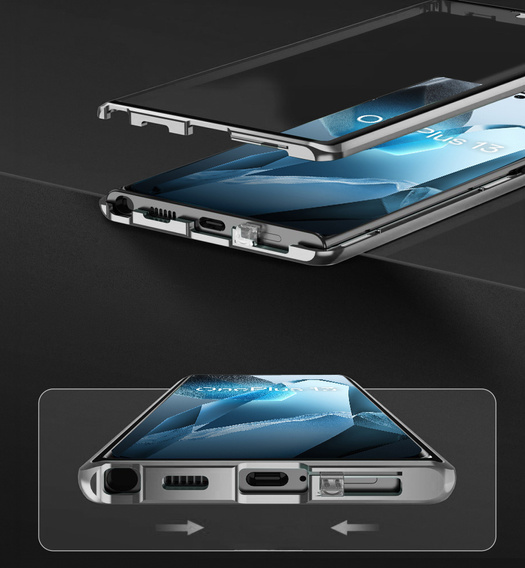 Tok OnePlus 13, Magnetic Dual Glass, ezüst