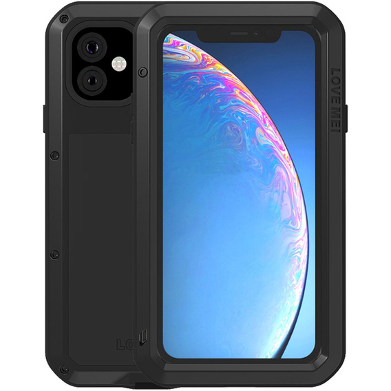 Love Mei Telefontok a iPhone 11, armored with glass, fekete