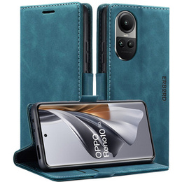 Telefontok a Oppo Reno 10 / 10 Pro, ERBORD Vintage, pénztárca patenttal, kék