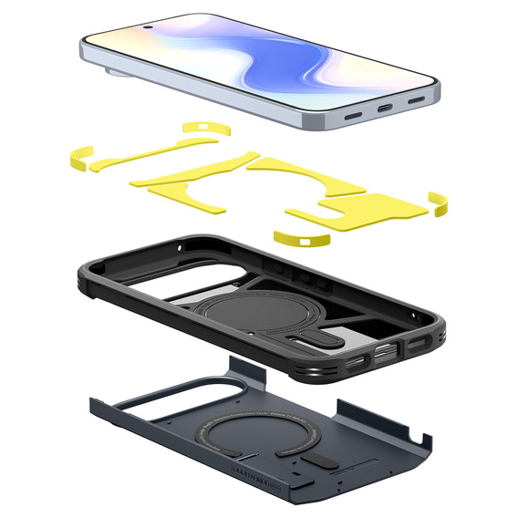 Spigen Tough Armor MagSafe tok Google Pixel 10 Pro XL, Metal Slate, fém pala