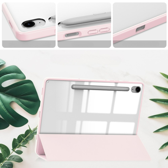 Tok Samsung Galaxy Tab S10 FE+ Plus, Smartcase Hybrid, tolltartó résszel, rózsaszín