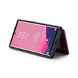 CASEME flip tok Samsung Galaxy S25 Ultra, Litchi Wallet, piros