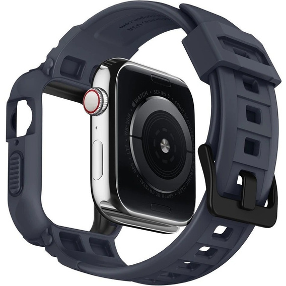 Spigen tok és szíj az Apple Watch 4/5/6/7/8/9/SE 44/45 mm-es modellekhez, Rugged Armor Pro charcoal grey