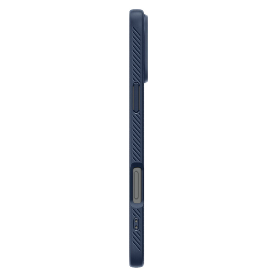 A Spigen tok iPhone 16 Pro, Liquid Air, sötétkék + 9H edzett üveghez