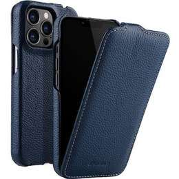 MELKCO flip tok iPhone 14 Pro-hoz, bőr, flip, sötétkék
