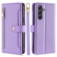 Pattintható tok a Samsung Galaxy A54 5G, Wallet Zipper Pocket, lila