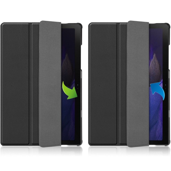 Tok Samsung Galaxy Tab A8 10.5 SM-X200 SM-X205, Smartcase, fekete