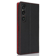 Bőr tok a Sony Xperia 1 VI, ERBORD Grain Leather, fekete