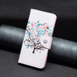 Pattintható tok a Xiaomi Redmi Note 12 4G, Wallet, colorful tree , fehér