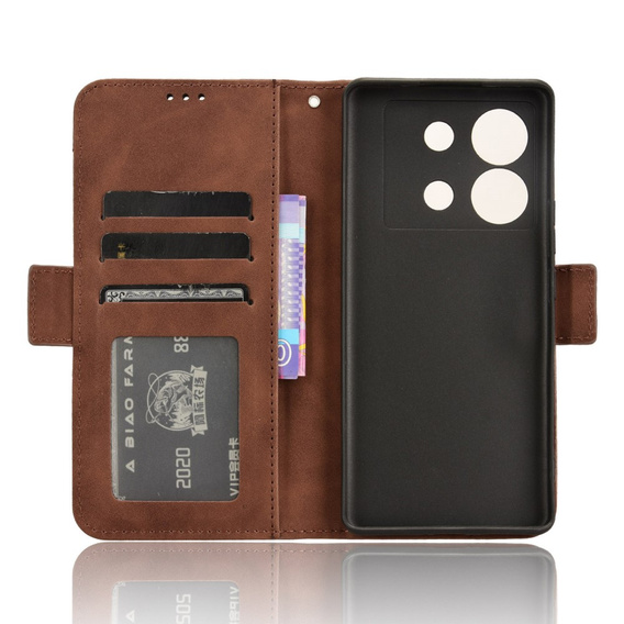 Pattintható tok a Infinix Zero 30 5G, Card Slot, barna