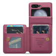 CASEME flip tok Samsung Galaxy Z Flip5 5G, Litchi Wallet, piros