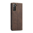 CASEME tok Samsung Galaxy S21 FE, Leather Wallet Case, kávé