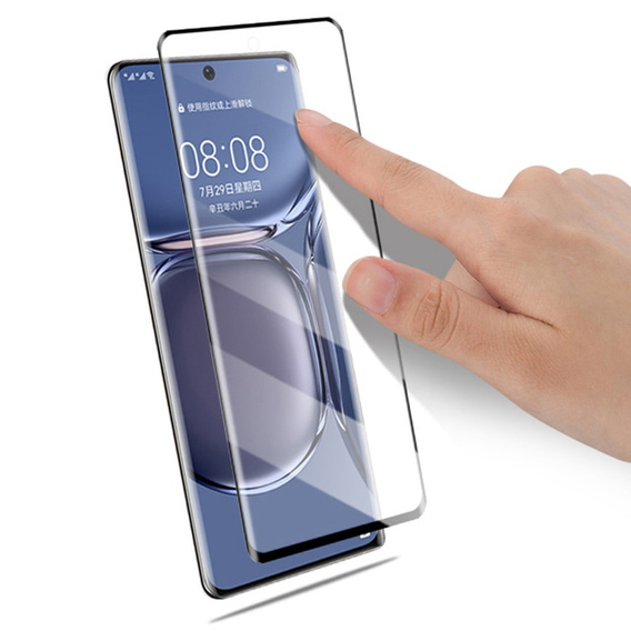 Mocolo Full Glue edzett üveg a következőkhöz Huawei P50 Pro, fekete keret