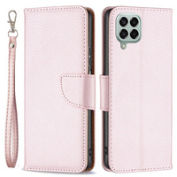 Pattintható tok a Samsung Galaxy M33 5G, Wallet Litchi Magnet, rózsaszín rose gold