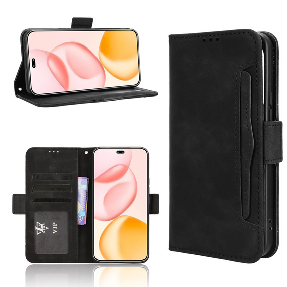 Pattintható tok a Honor 400 Pro 5G, Card Slot, fekete