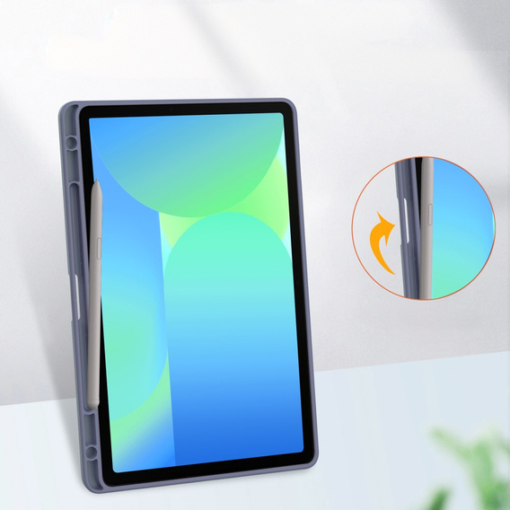Tok Samsung Galaxy Tab S10 FE+ Plus, Smartcase Hybrid, tolltartó résszel, lila