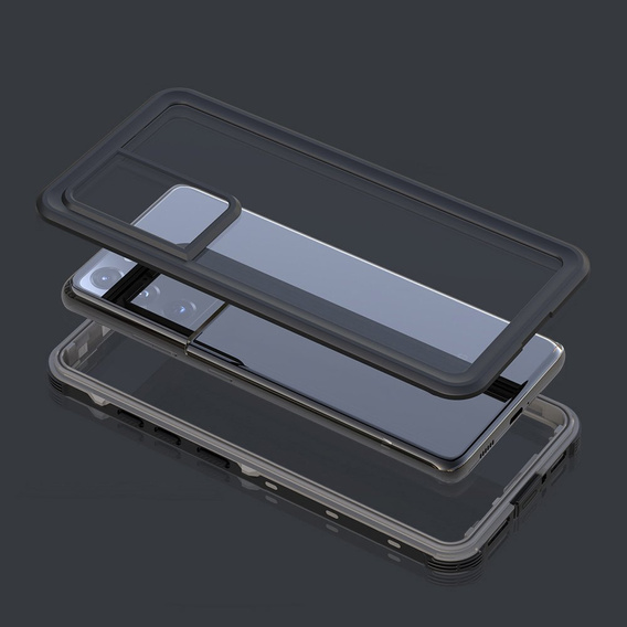 IP68 vízálló tok a Samsung Galaxy S21 Ultra, Redpepper, fekete