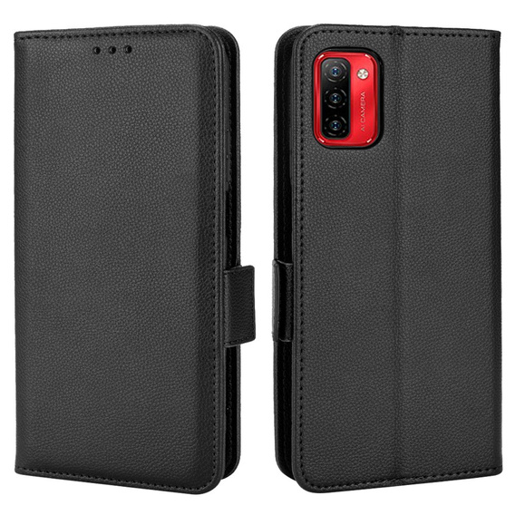Pattintható tok a Ulefone Note 12P, Wallet Litchi Magnet, fekete