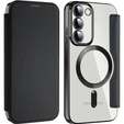 Pattintható tok a Samsung Galaxy S23, Wallet, MagSafe, fekete