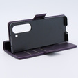 Tok Samsung Galaxy Z Fold 5 5G, ERBORD Glossy Litchi, pénztárca patenttal, lila
