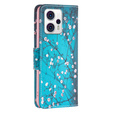 Pattintható tok a Motorola Moto G53 5G / G23 / G13, Wallet, Sakura, kék