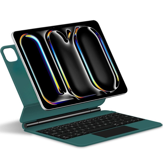 Billentyűzet tok iPad Pro 13" 2024, Magnetic Keyboard Touchpad, zöld