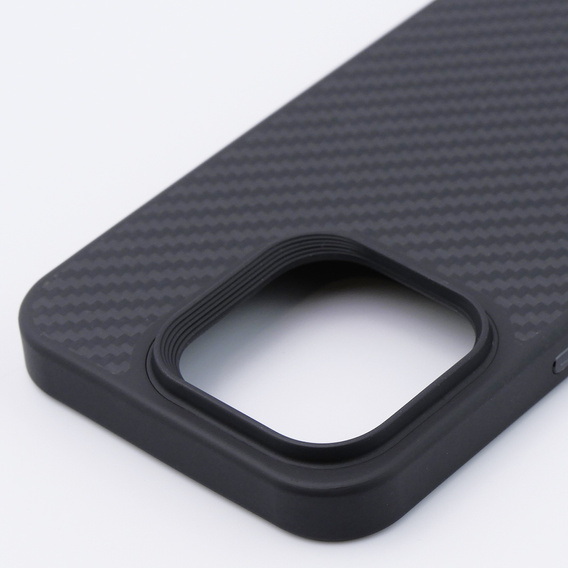 Tok iPhone 15 Pro, Aramid Fiber Cover, fekete