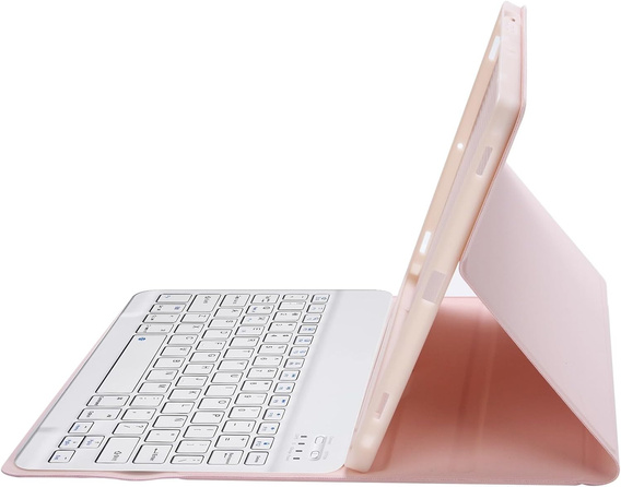 Kivilágított bluetooth billentyűzettel ellátott tok iPad 10.9 2022 (10 gen.), rózsaszín