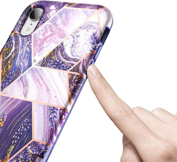 Telefontok a iPhone XR, Suritch Full Body Marble, lila