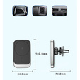 Autótartó Magsafe induktív töltővel az iPhone 12/13/14/15/16 Pro/Plus/Max készülékhez