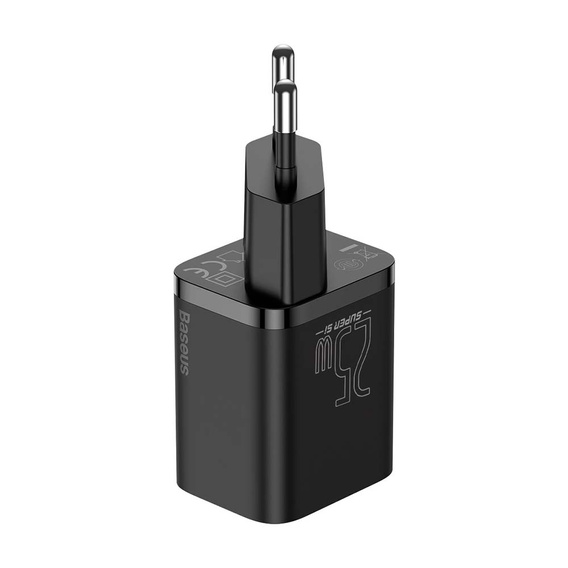Baseus Super Si PD 25 W USB-C hálózati töltő + USB-C kábel, fekete
