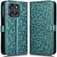 Flap tok Motorola Moto G56 5G, Wallet Rhombus, zöld
