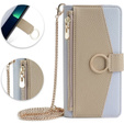 Flip tok iPhone 14 Pro Max, Wallet Zipper Pocket, tükörrel, kék