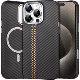 Tok iPhone 15 Pro Max, Carbon Fiber MagSafe, fekete