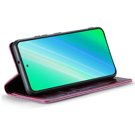 Pattintható tok a Samsung Galaxy S23, ERBORD Waxy Wallet, piros