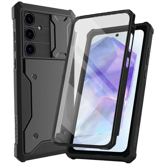 Tok Samsung Galaxy A55, ERBORD Rugged Case, fekete (két keret)