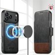 2 az 1-ben flip tok iPhone 17 Pro-hoz, SUTENI, MagSafe, fekete