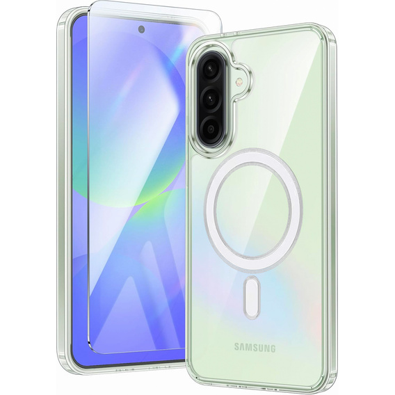 Tok Samsung Galaxy A36, Dropproof MagSafe, átlátszó + 9H edzett üveg