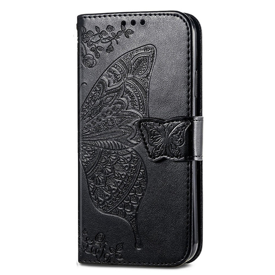 Pattintható tok a Motorola Moto G14, Butterfly, fekete