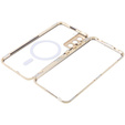 Magnetic Dual Glass MagSafe tok Samsung Galaxy S22, arany
